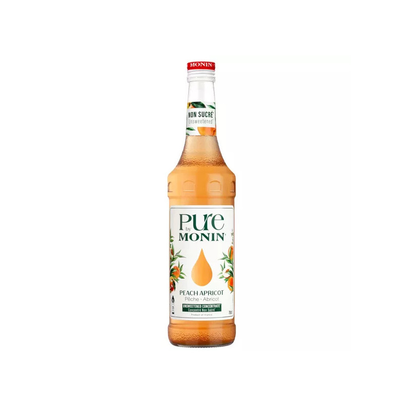 MONIN - Pure by Monin - Pêche Abricot pour cocktail ou limonade - Arômes naturels - 70cl