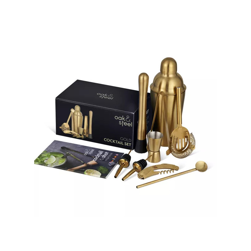 OAK & STEEL - 10 Pièces en Acier Inoxydable Cocktail Doré
