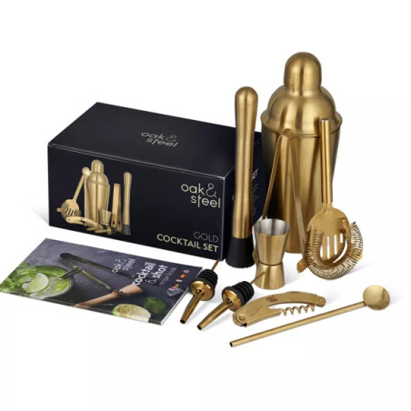 OAK & STEEL - 10 Pièces en Acier Inoxydable Cocktail Doré