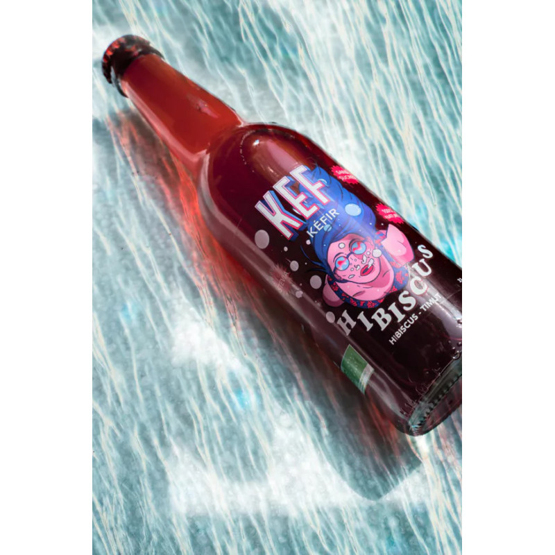 KEF - Kéfir de fruits HIBISCUS sans sucres BIO - 33 cl