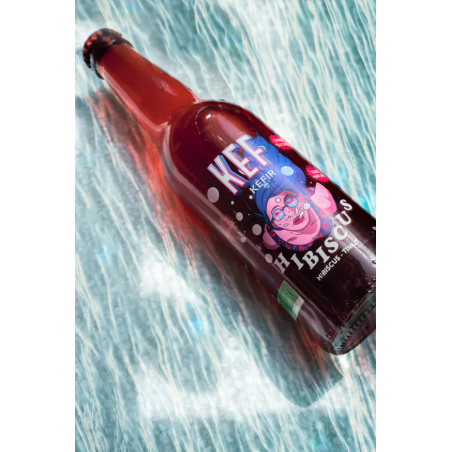 KEF - Kéfir de fruits HIBISCUS sans sucres BIO - 33 cl