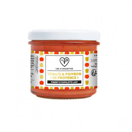 LES 3 CHOUETTES - Mezzé Tomate & Poivron de Provence - Piment d'Espelette AOP 100gr