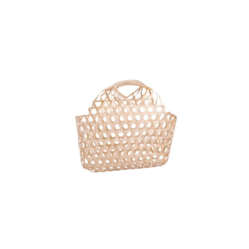 EMB. Panier ajouré bambou naturel ovale 29x12x16/29cm