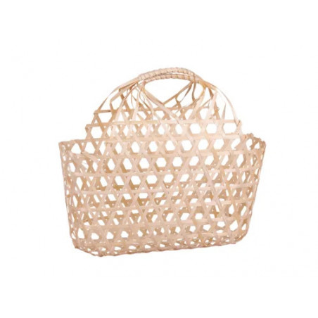 EMB. Panier ajouré bambou naturel ovale 29x12x16/29cm
