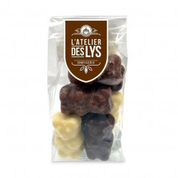 L'ATELIER DES LYS - Ours en guimauve 3 chocolats 136gr