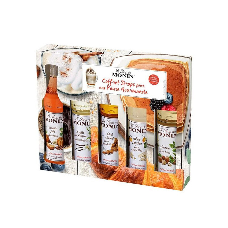 MONIN - Coffret Café & Desserts pour Pause Gourmande – 5x5cl