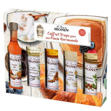 MONIN - Coffret Café & Desserts pour Pause Gourmande – 5x5cl