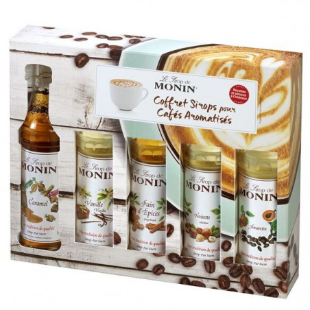 MONIN - Coffret Café pour boisson chaude et cocktail - Arômes naturels - 5x5cl