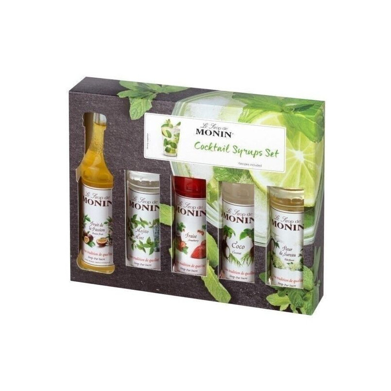 MONIN - Coffret Cocktails pour vos cocktails maison - Arômes naturels - 5x5cl