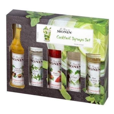 MONIN - Coffret Cocktails pour vos cocktails maison - Arômes naturels - 5x5cl
