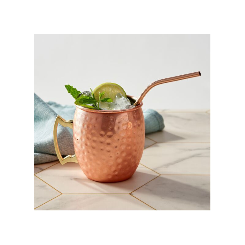 OAK & STEEL - Tasse à cocktail Mule cuivré avec paille