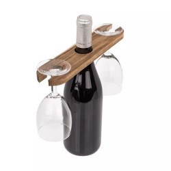 EMB. Majordome de vin, en bois d'acacia pour 1 bouteille et 2 verres