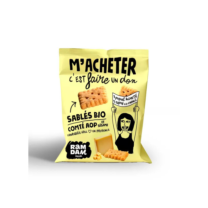 RAMDAM SOCIAL - Sablés bio Comté Graines de Sésame 100G