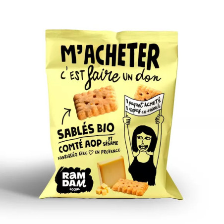 RAMDAM SOCIAL - Sablés bio Comté Graines de Sésame 100G